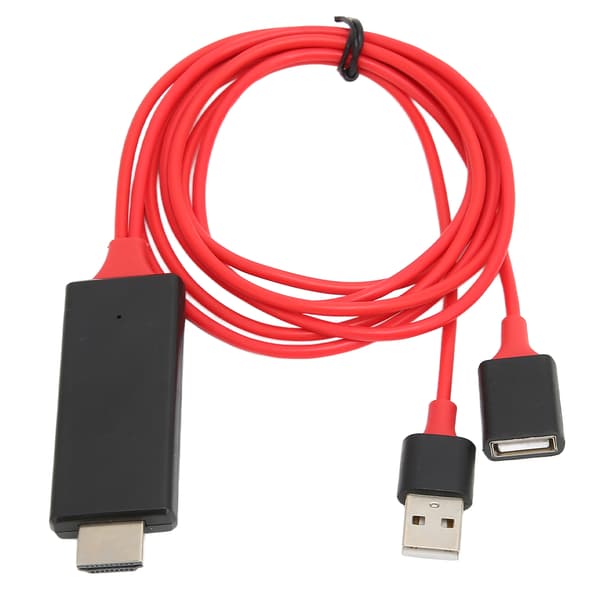 HDTV-kabeladapter 1080P HD Multimedia Interface-kabeladapter til iPhone TV-skærmprojektor Rød
