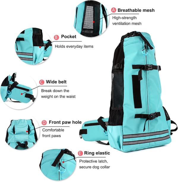 Dog Backpack, Adjustable Dog Backpack for Small and Medium Dogs, Pet Backpack for Outdoor Walking Hiking Climbing Travel (M, Black)