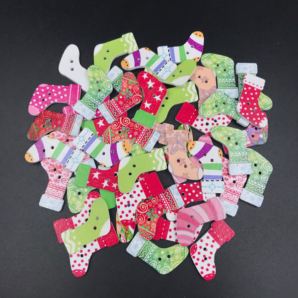 ##/50 stk. håndlavede DIY-knapper til julestøvler##/