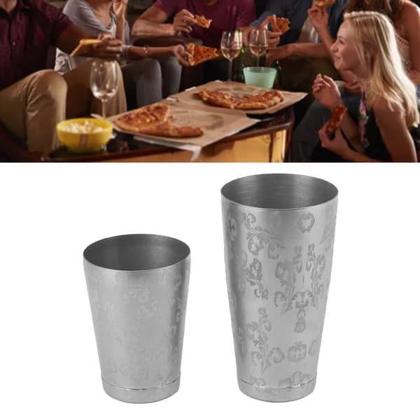 Uvægtet Shaker Tin Cocktail Shaker Ætset Rustfrit Stål, 304 Rustfrit Stål Boston Shaker Med Poleret Overflade Anti-Slid Rustfri Design Til