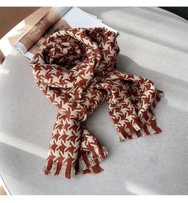 Warm Plaid Scarf Imitation Cashmere Shawl 55*190cm