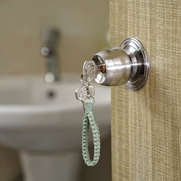 Blød Makramé Nøglering Armbånd Boho Håndlavet Håndleds Nøglering Nøgleringsholder Rustik Nøglering til Kvinder