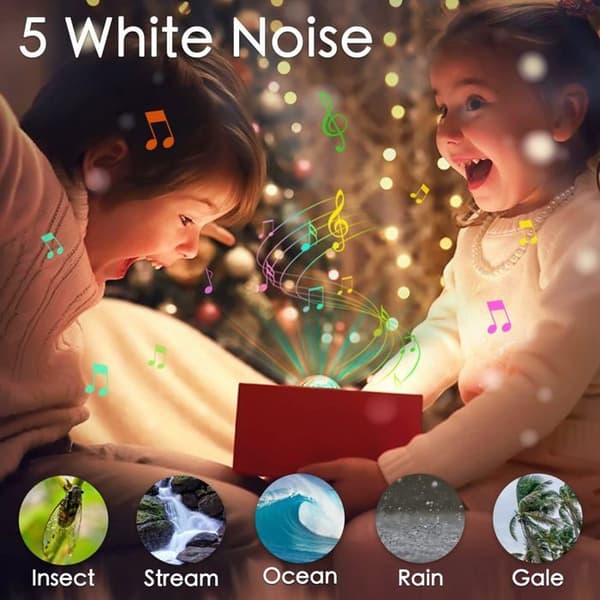 3-in-1 Northern Lights Galaxy Projector with 14 Lighting Effects and White Noise, Starry Sky Ceiling Lamp, Mood Projector