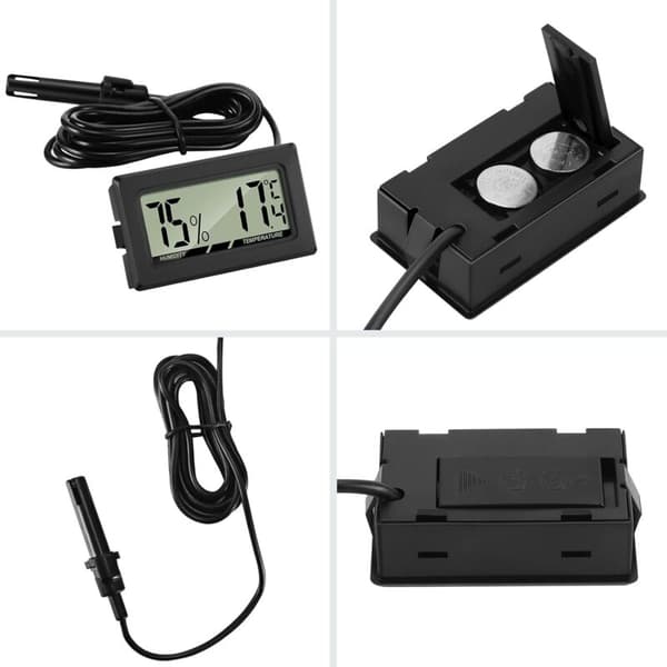 Digitalt termometer med ekstern hygrometer - 3 stk. - for reptilinkubator