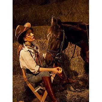 WESTERN COWBOY RODEO HAT TIL MÆND SORT FILTSTIL COWBOY RIDEHAT (Brun)