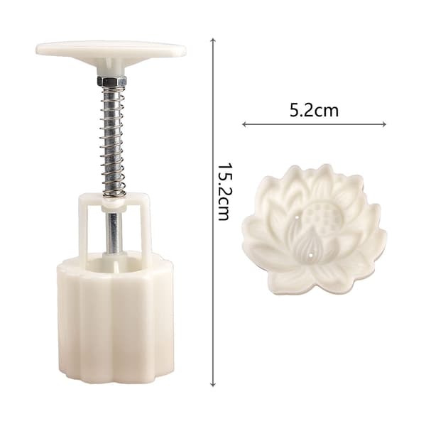 Stemplet Mid-Autumn Mooncake Pressform, Håndpresset Mooncake Dessert DIY med 1 Stemplet Blomst, Mooncake Dej Pressform