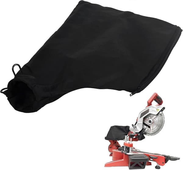 1x Dust Bag for Miter Saws, Replacement Black Dust Cover for Miter Saw with Zipper, Dust Bag Accessory