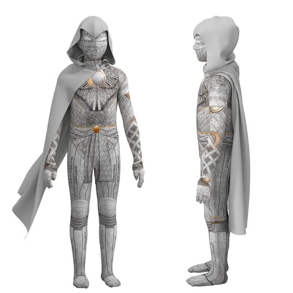 Moonlight Knight-klær cosplay-klær tights digitalt trykk hettekappe barneklær