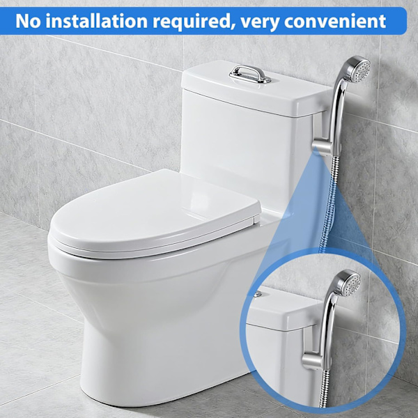 Bidet holder, 2 stk. tilbehør i rustfrit stål til