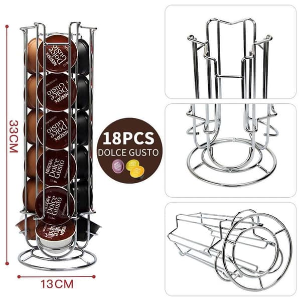 Round Stand for Coffee Pods - Dolce Gusto Silver silver