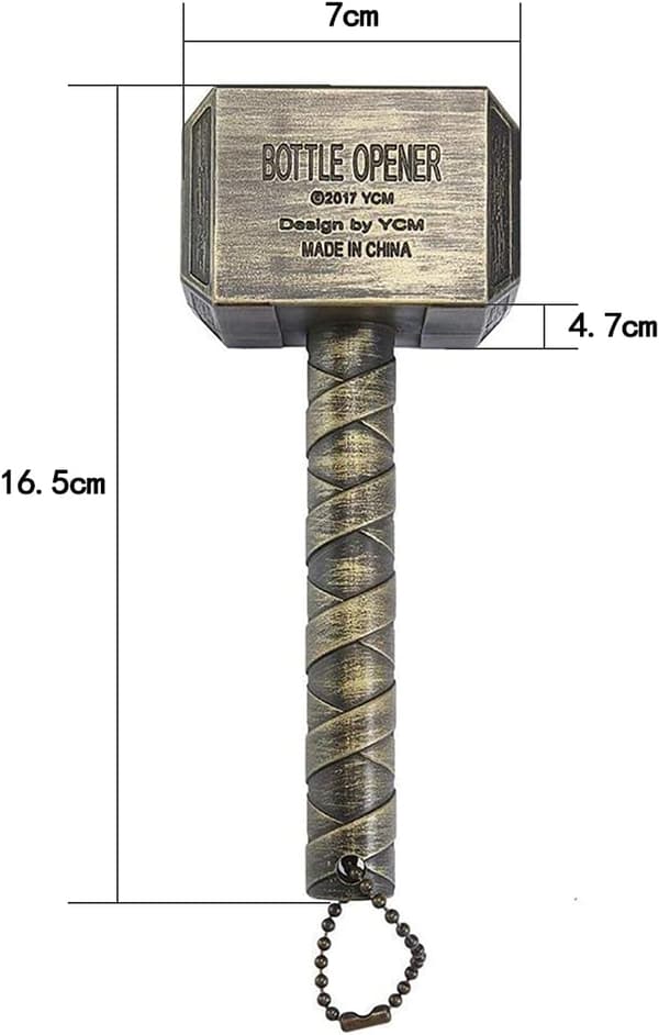 Thors hammer proptrækker, ølproptrækker, vægmonteret hammer proptrækker, c