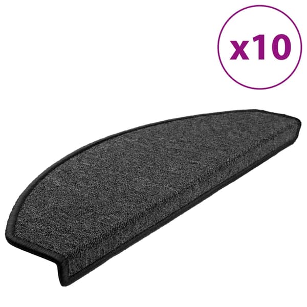 vidaXL Stair Mats 10 pcs 65x28 cm Anthracite Antracit 2850