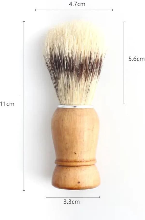 Parranajoharja puukahvalla 85 mm - Pehmeät harjakset