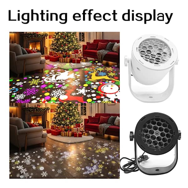 Christmas Projector Lights Indoor LED Snowflake Projector Lights Christmas Projector for Christmas Party White Snowflake