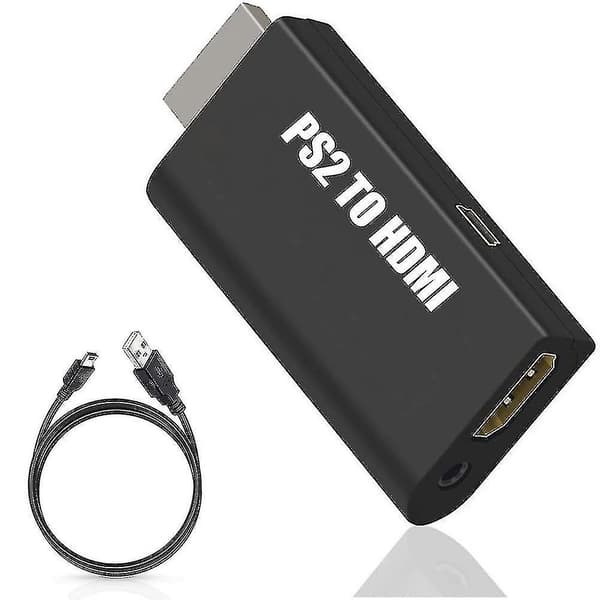 Ps2 til HDMI-konverter Adapter, Videokonverter Ps2 til HDMI-konverter med 3,5 mm lyd