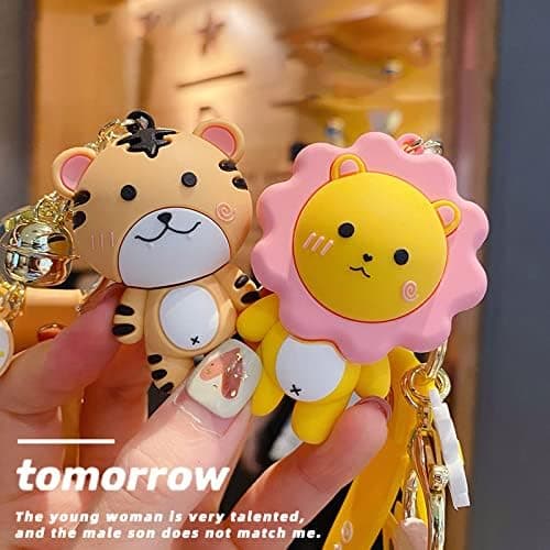 Creative Cute Kawaii Tiger Panda Dinosaur Design Pendant Keychain Keyrings