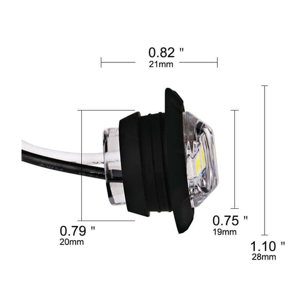 3/4\" runde LED-posisjonslys foran og bak, vanntett kulemarkeringslys 12V for bil lastebil (rød)