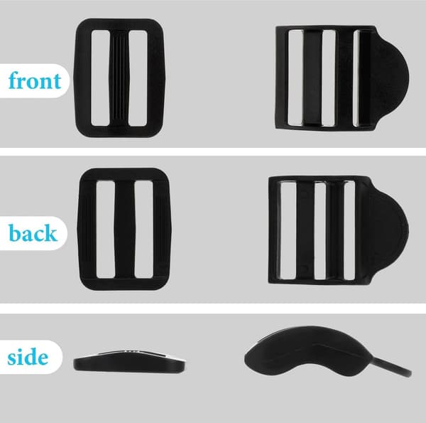 [PLPL] Backpack Replacement Buckles - Set of 5 - Backpack Replacement Buckles - Adjustable - Black Backpack Slider Buckles