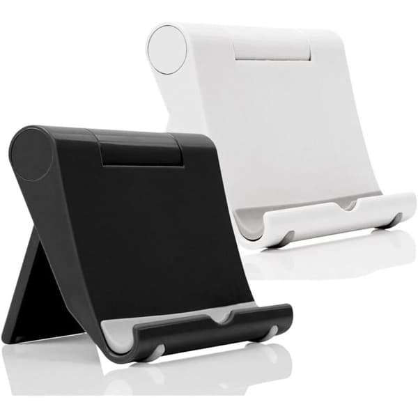 2-pak justerbart skrivebordsstativ til telefon, foldbar telefonholder kompatibel med smartphones og tablets