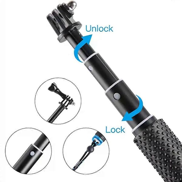 Telescopic Pole with Non-slip Rubber Handle Lightweight Portable Adjustable Scalable For Go 10 9 8 7 6 5 4 3