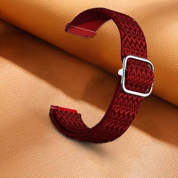 Elastic Adjustable Nylon Strap 20mm Smartwatch Band Replacement Compatible with Samsung Galaxy Watch 3/4/4 Classic/Active/Active 2/Gear Sport Pink