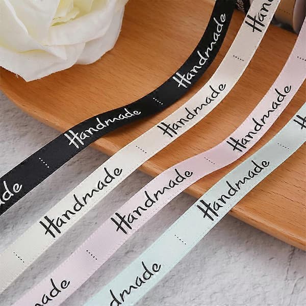 Satin Ribbon, Personalized Satin Sewing Labels with Handmade Letters for Gift Wrapping, Clothing Label, 25 Yards [DB]