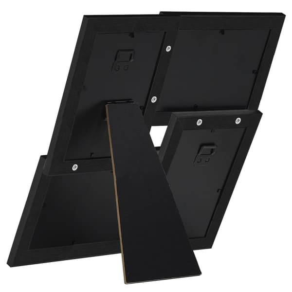 vidaXL Fotoramme til 4x(10x15 cm) billeder sort MDF Svart black