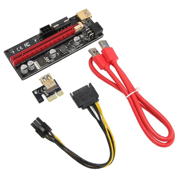 PCIE 1X til 16X Riser-kort 4 solide kondensatorer 6 PIN-grænseflade USB-kabel Fast spænde design PCIE GPU Riser Express-kabel Rød