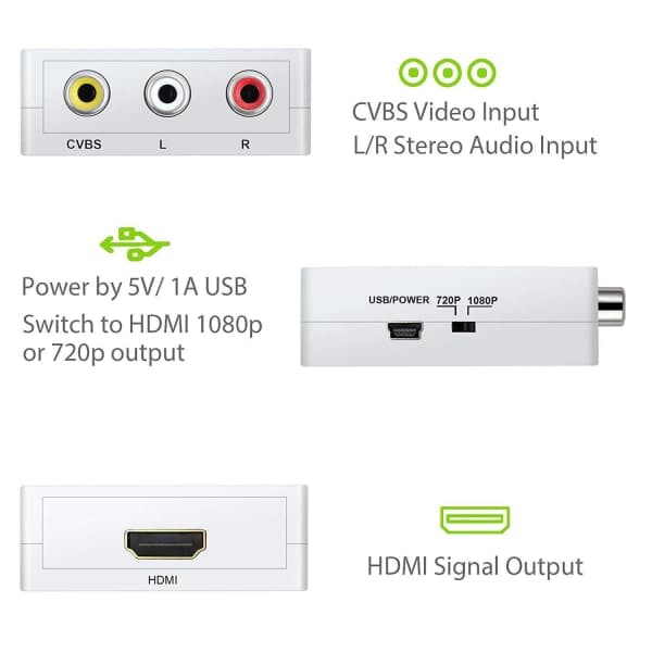 Musta - Videomuunnin (AV-HDMI) AV2HDMI av-hdmi av