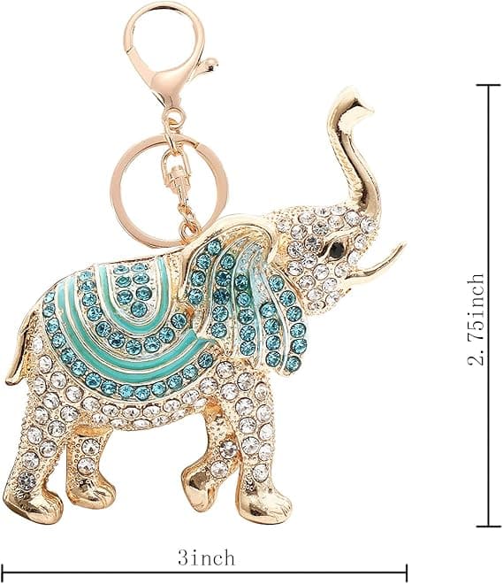 Lyckliga Elefant Nøgleringe Opal Rhinestone Søde Elefanter Nøgleringe Dame Tasker Charm Krystal Nøglering Dame Tasker Vedhæng
