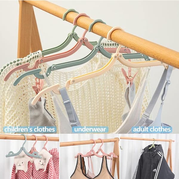 12 Folding Hangers - Non-Slip, Space-Saving - for Travel, Business Trips, Home