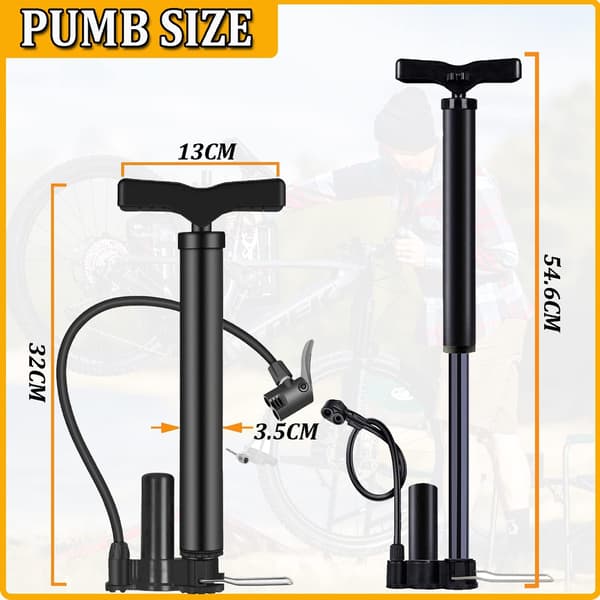 Portable Mini Bike Pump for Tires, Lightweight Presta Schrader Universal Bicycle Pump