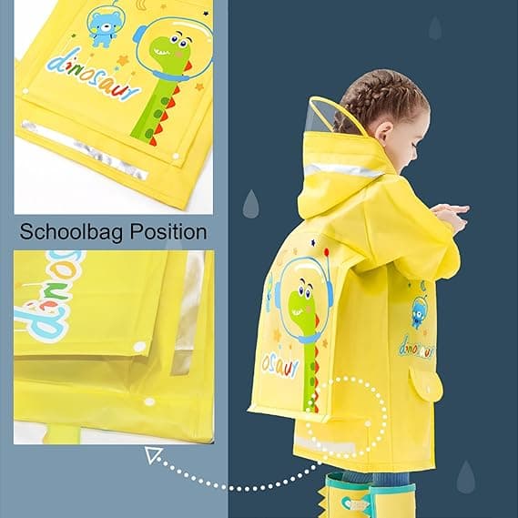 Regnjacka för barn Regnponcho Regnjacka för barn och småbarn Vattentät Poncho Regnkläder Designer Gul
