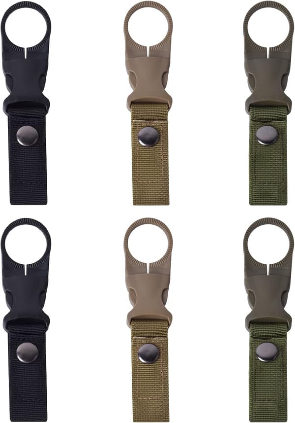 Water Bottle Hanging Strap 6 PCS Hanging Buckle Portable Water Bottle Buckle Hook Nylon Strap Buckle Strap Clip