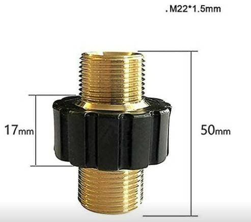 Snabbkoppling för slang (15 mm diameter), M22 x 1.5 dubbel hane