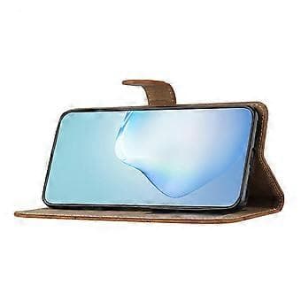 Compatible Wallet Case for Samsung Galaxy S25 Edge, Line-Printed Leather-Touch Anti-Drop Leather Flip Phone Case (Brown)