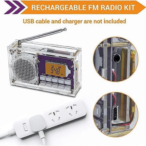 DIY digitalradiosæt med ur FM 87-108MHz digitalradio LCD-skærm monteringssæt til studerende ST