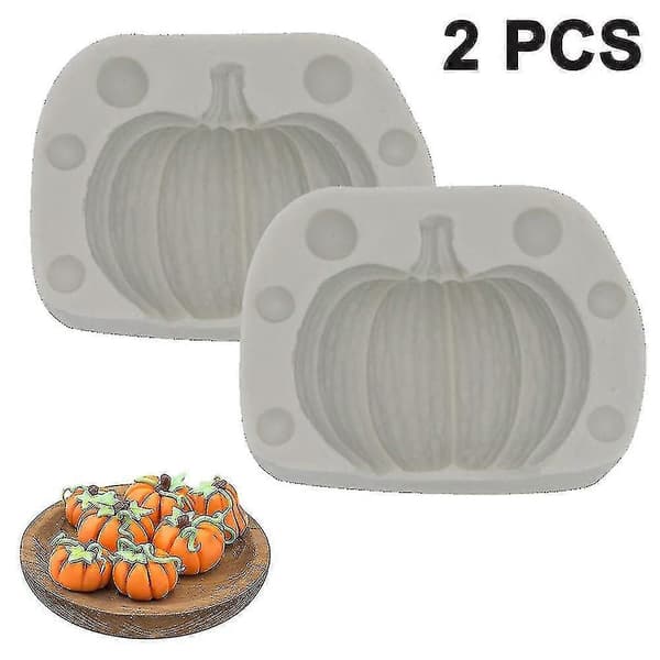 Gresskarformer i silikon, 2 stk. høstgresskarbakeformer, Halloween-gresskarbakeform i silikon, 3D Halloween-form for Halloween-godteribaking og kaker