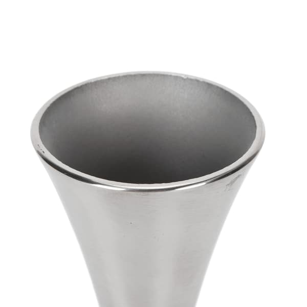 Vase i rustfrit stål, moderne rund mund metalblomstervase til stuebord