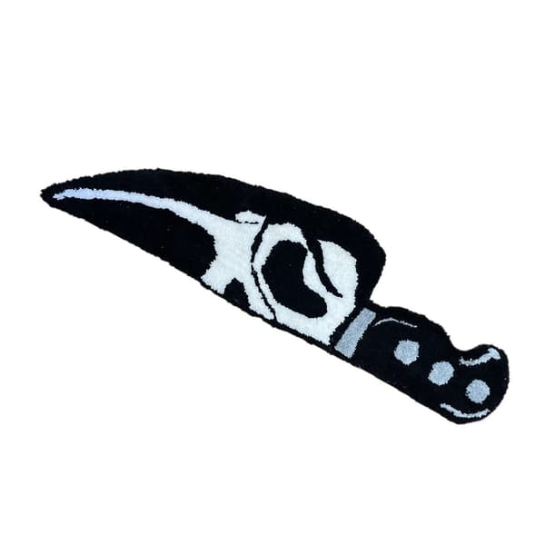 Skull Knife Horror Rug, 76.2 cm, Durable Cashmere, Bedside Mat, Spooky Decor