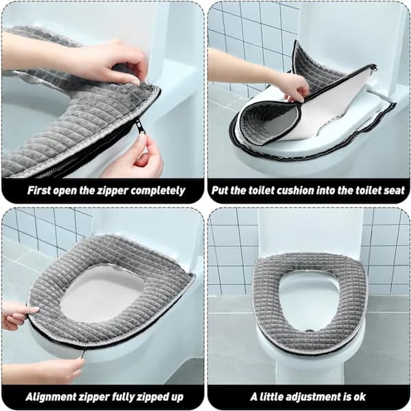 Toilet Seat Covers for Bathroom, 2-Pack, with Cushion