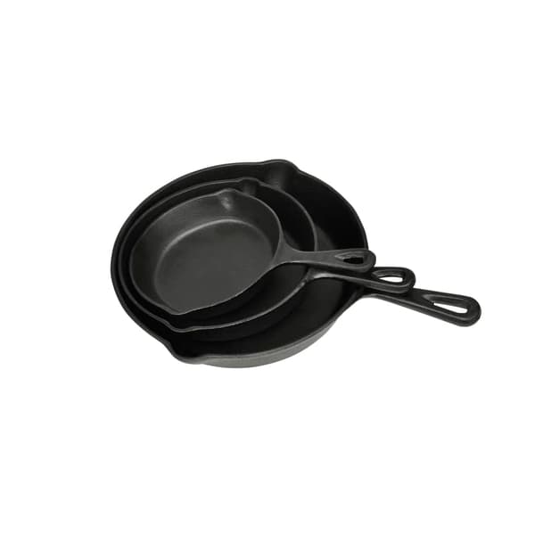 vidaXL Frying Pan 3-pack 17, 21, 27 cm in diameter Svart black