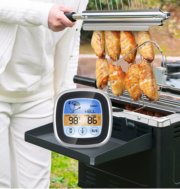Digital ugn- och grilltermometer, kökstermometer med förinställda
