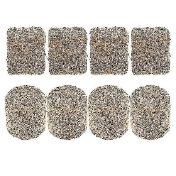 Farm Decoration Miniature Props Simulate Mini Haystack Decor Square Garden Decoration 8 Pcs