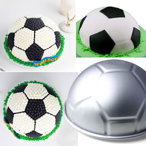Stor 8-tommers halv fotballformet bursdagskake bakeform bakverk baking kakedekorasjonsform