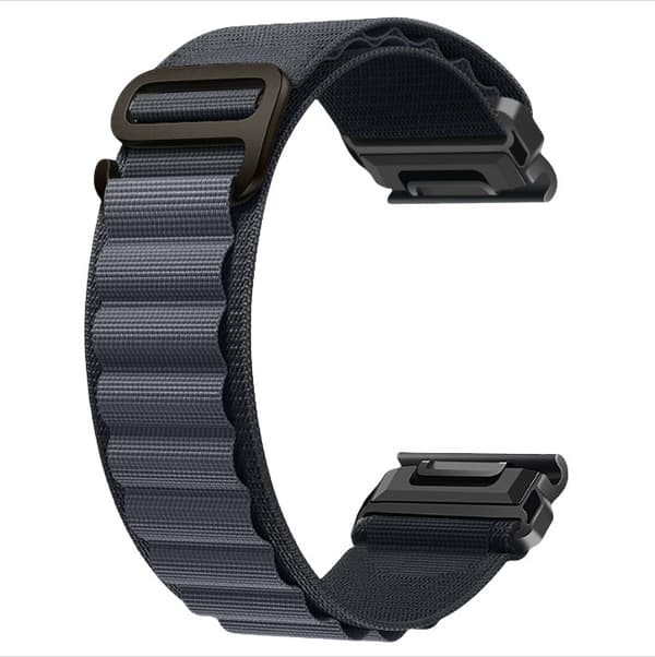 Kellon ranneke Garmin Fenix 8/8S/6/6X/7/7X/Pro/Tactix tummanharmaa 22 mm