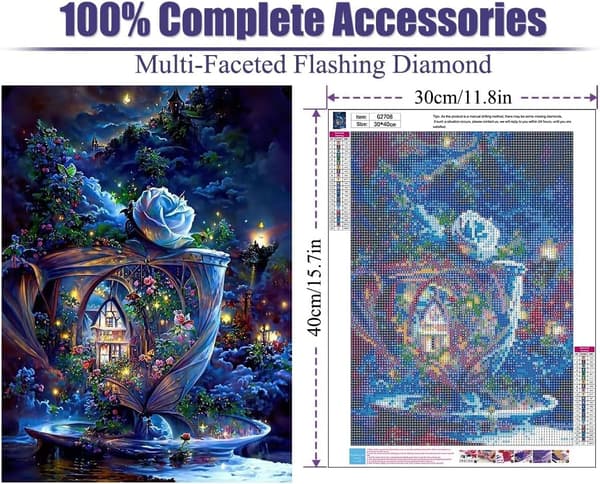 DIY 5D Diamantkunst Maleri Kit Full Diamant - 30x40cm (Slott)
