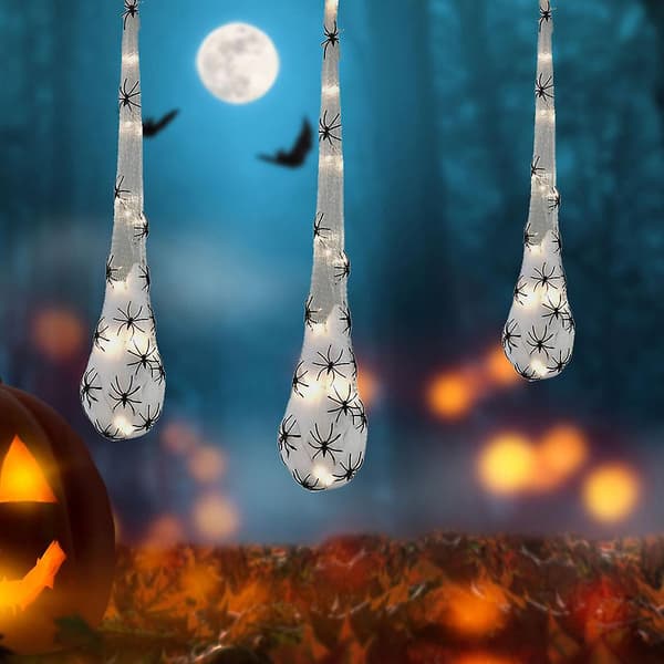 LED Halloween Spindeläggsäckar för Inomhus- och Utomhus Träddekoration