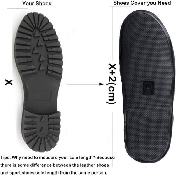 Waterproof Overshoes - Rain Overshoes - with Zipper & Drawstring - Waterproof Shoe Covers