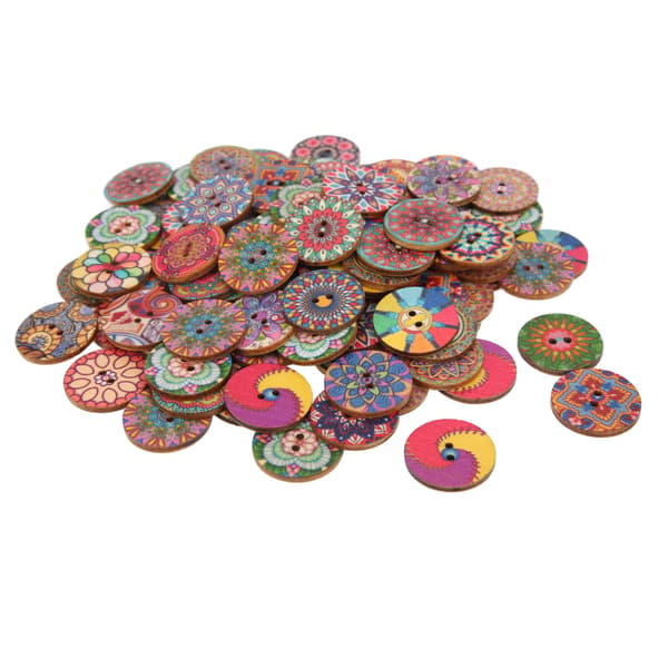 100 stk Træknapper Europæisk Stil Retro Blomstermønster Holdbare 25mm DIY Tilbehør til Syning og Håndværk